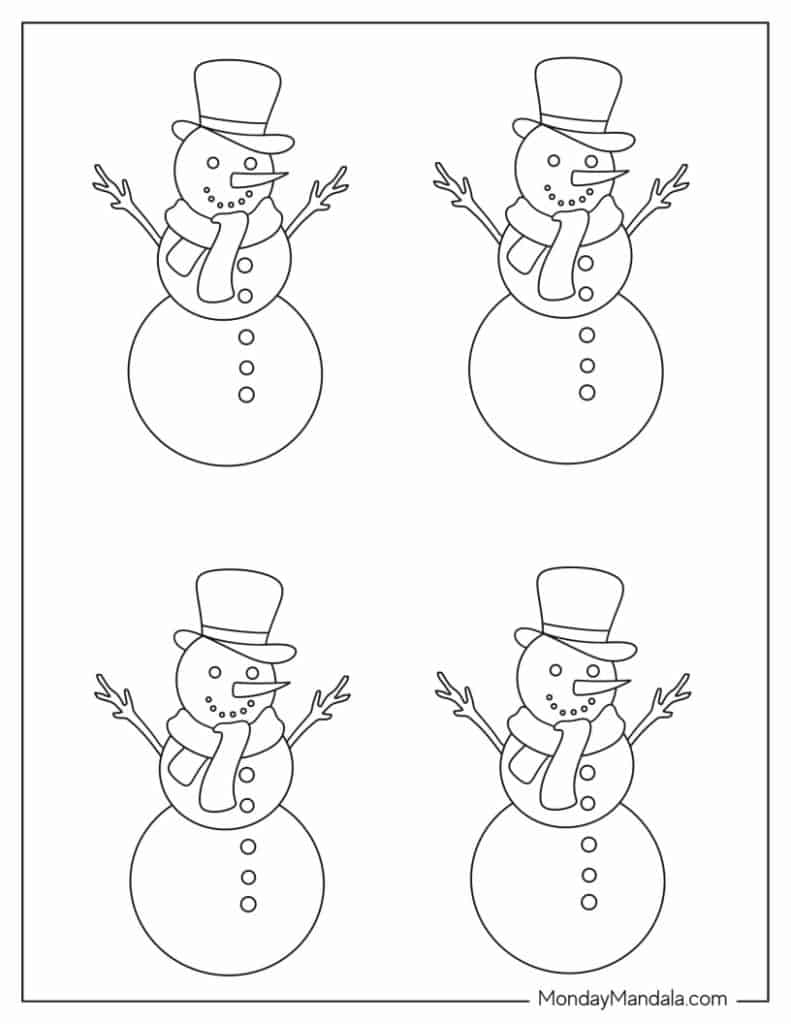 Snowman templates free pdf printables