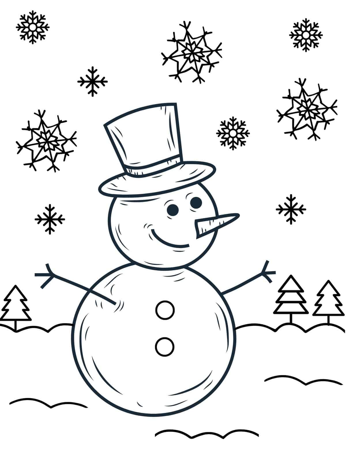 Free printable snowman coloring pages for kids