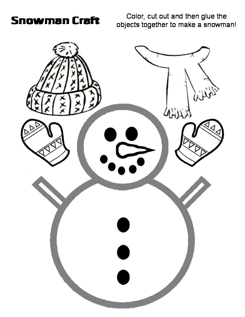 Snowman with hat and scarf craft preschool crafts for kids