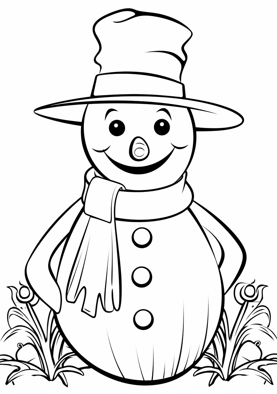 Simple snowman coloring s for kids
