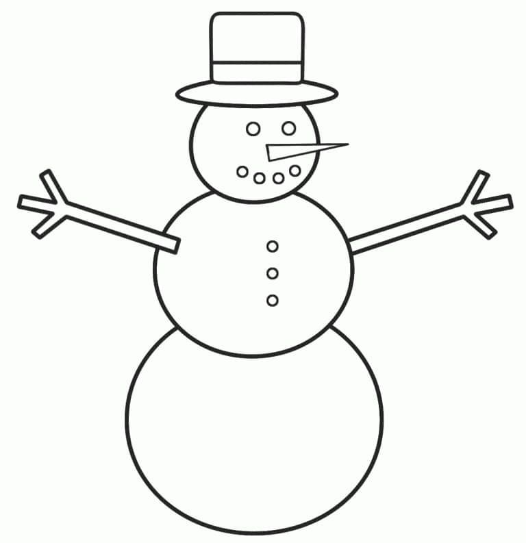 Simple snowman coloring page