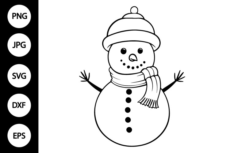 Outline snowman svg coloring page