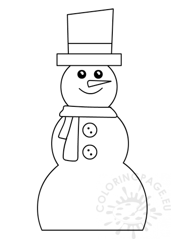 Christmas snowman template coloring page