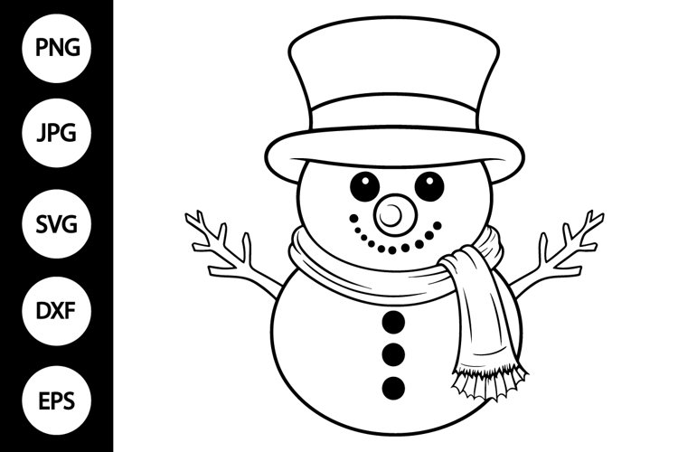 Outline snowman svg coloring page