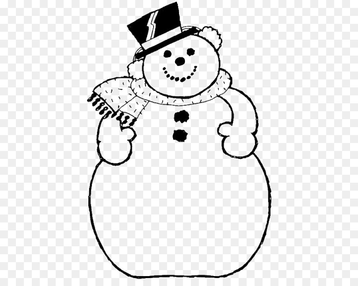 Free coloring book snowman christmas day white line art png