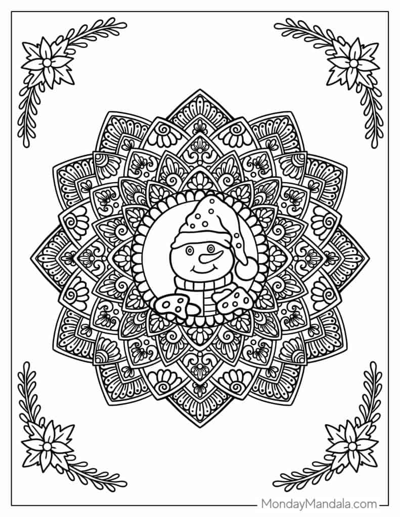 Snowman coloring pages free pdf printables