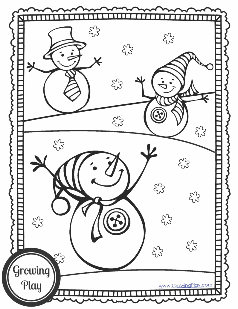 Cute snowman coloring pages