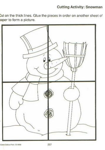 Easy snowman puzzle craft crafts and worksheets for preschooltoddler and kindergarten puzzle crafts ladybugs preschool fall preschool worksheets