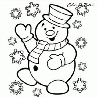 Snowman and snowflakes coloring pages free printable christmas coloring pages snowman coloring pages christmas coloring pages