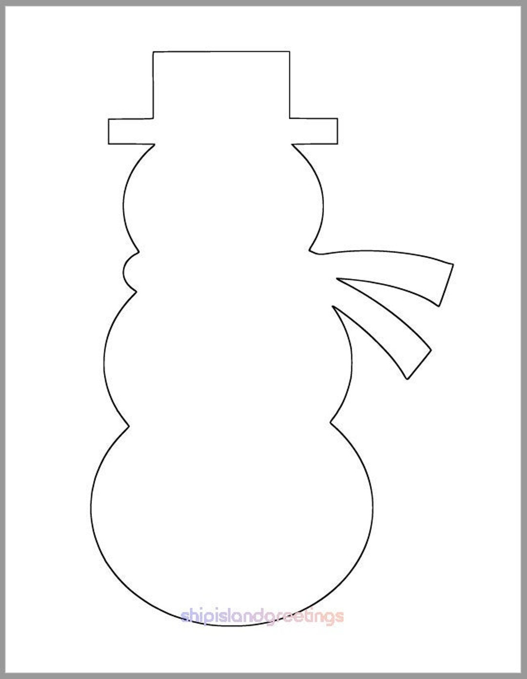 Inch snowman printable template