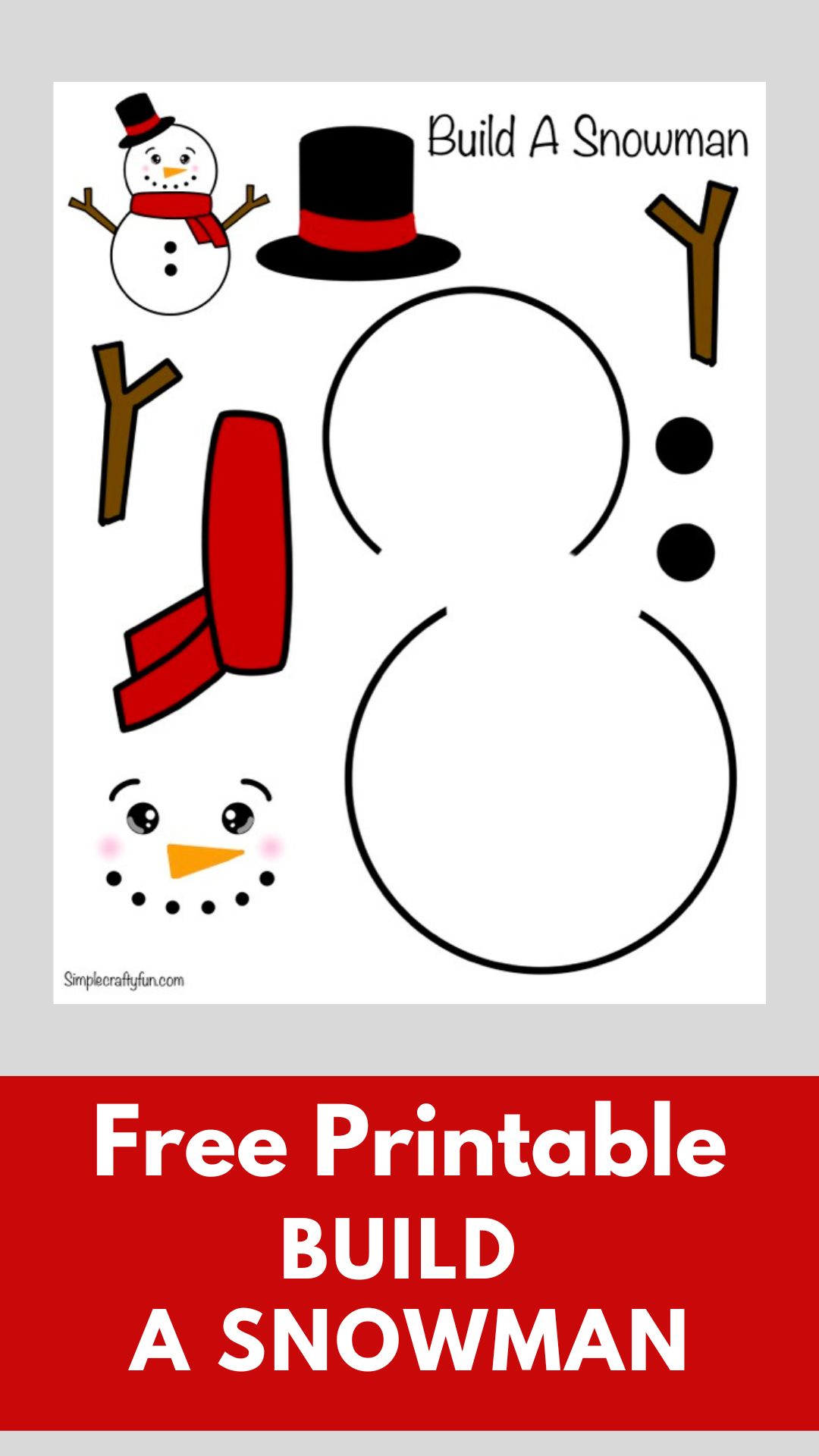 Free printable build a snowman for kids