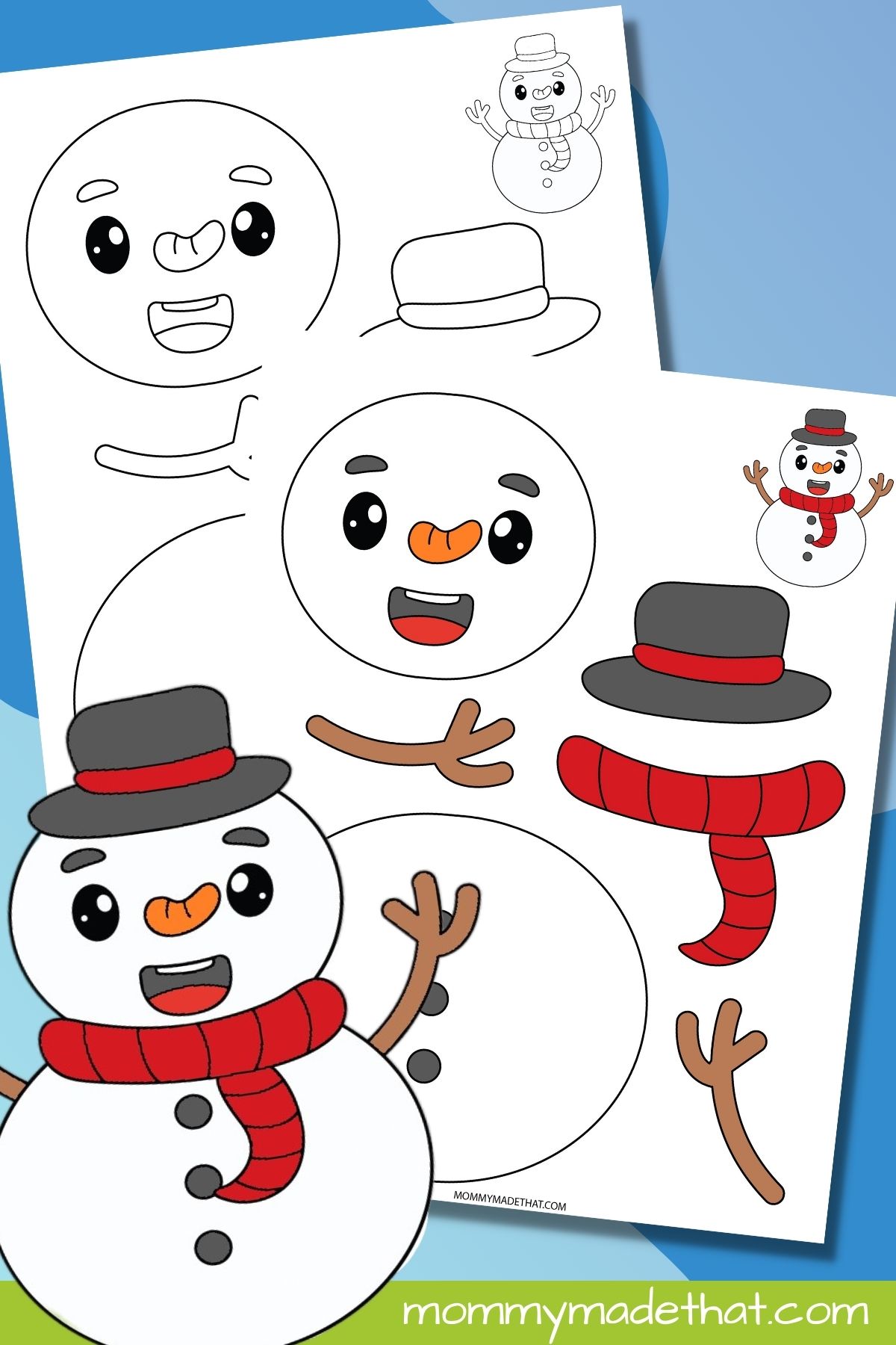 Printable snowman craft with free template