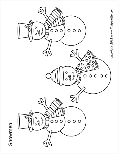 Snowman free printable templates coloring pages