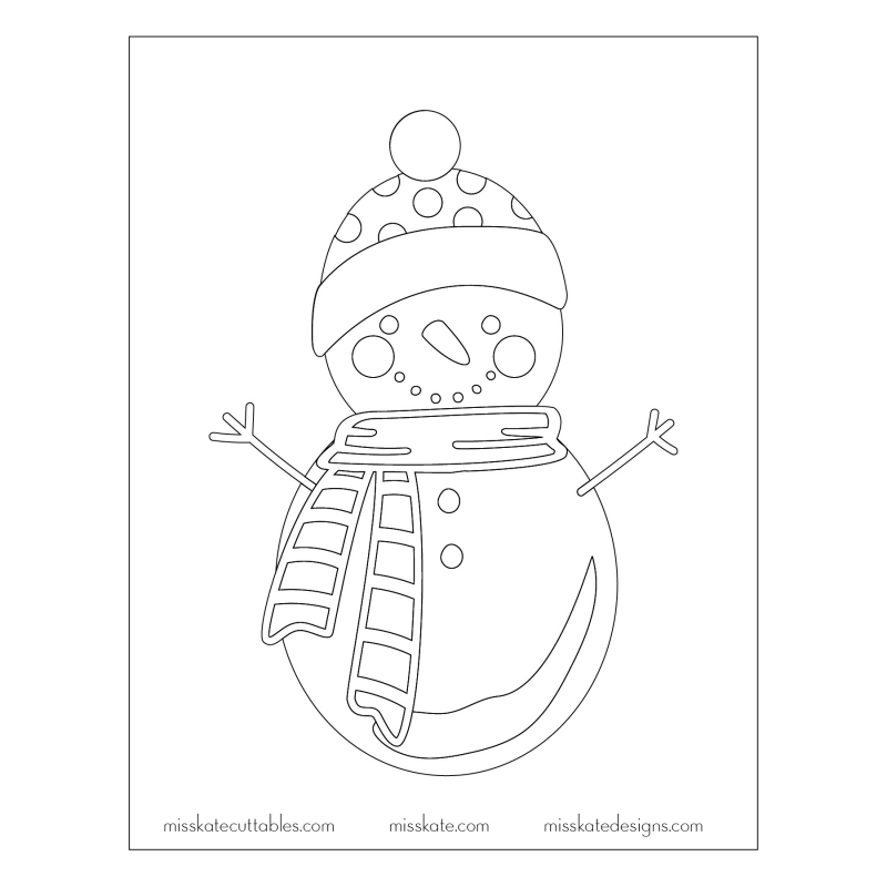 Snowman coloring page svg scrapbook cut file cute clipart files for silhouette cricut pazzles free svgs