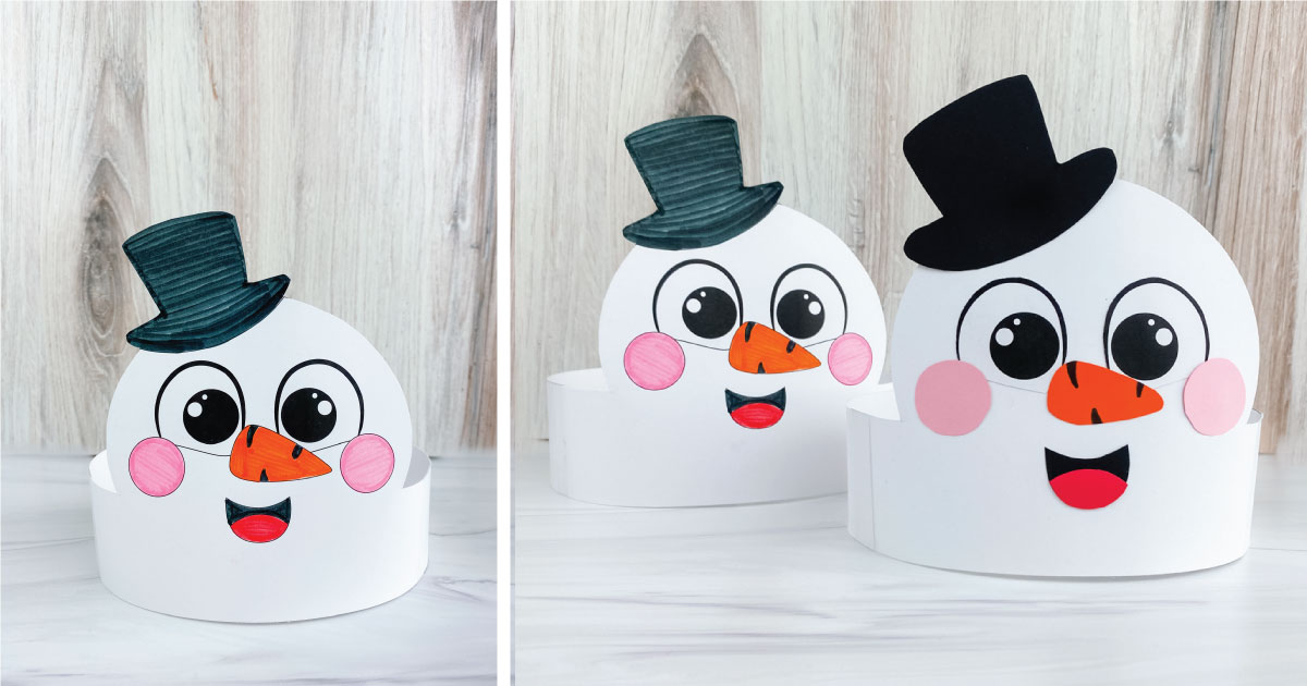 Snowman headband craft for kids free template