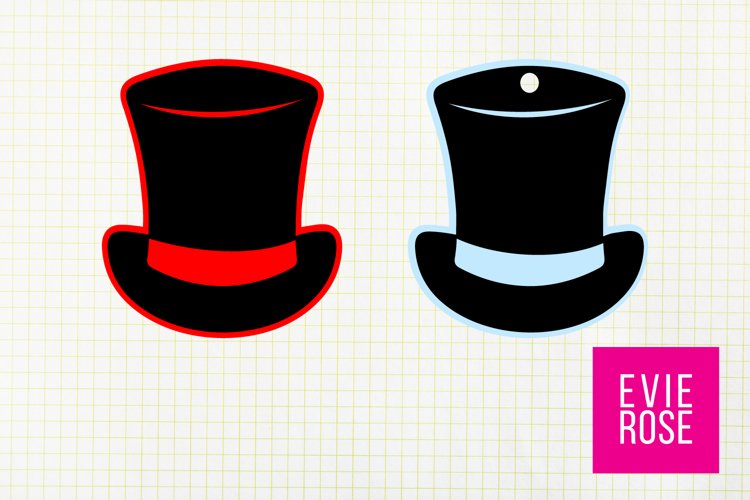 Layered top hat gift tag svg snowman hat tag