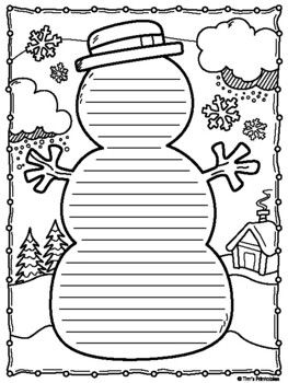 Snowman writing paper templates writing paper template christmas writing paper snowman writing