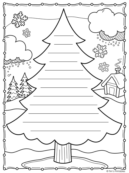 Christmas tree writing paper templates â tims printables