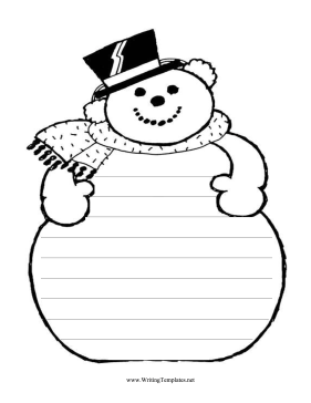 Snowman writing template
