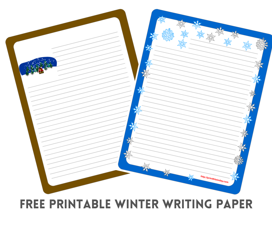 Free printable winter writing paper
