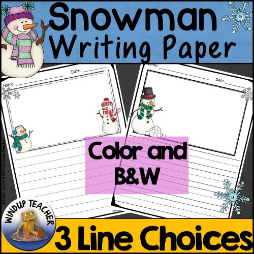 Snowman writing paper