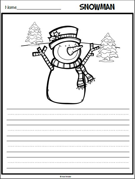 Snowman writing page with a picture prompt made by teachers snowman writing picture prompts kindergarten writing
