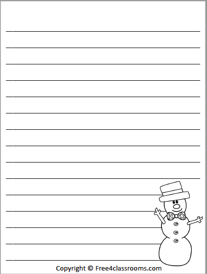Free winter writing paper