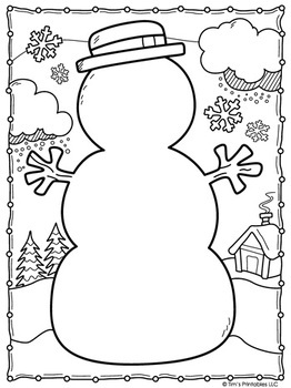 Snowman writing paper templates by tims printables tpt