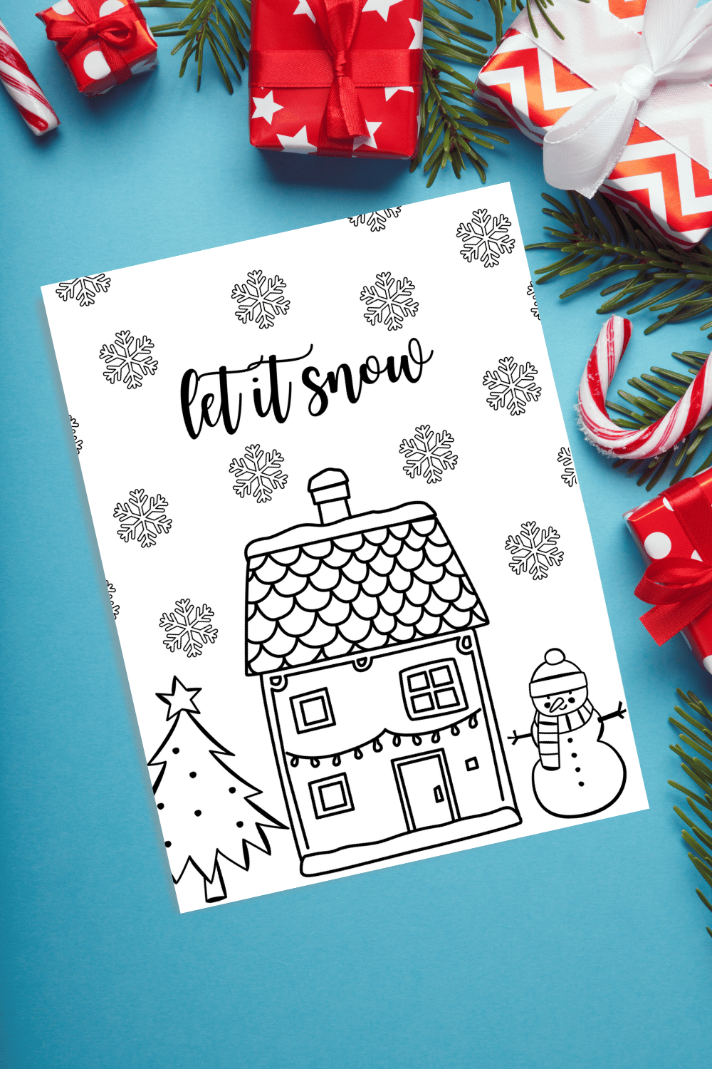 Let it snow christmas coloring page free printable