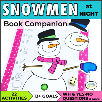 Snowmen at night speech therapy book panion