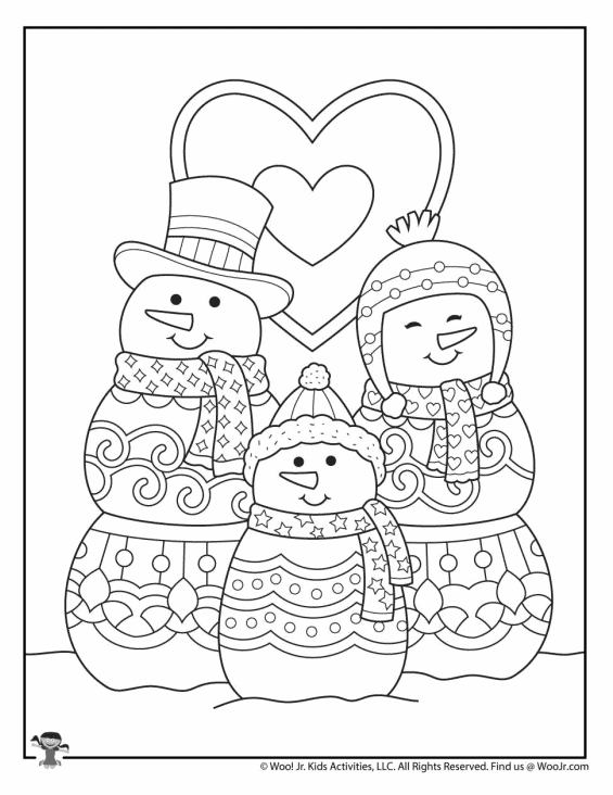 Free winter coloring pages for kids adults
