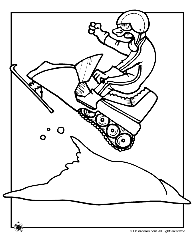 Snowmobile skidoo transportation â free printable coloring pages