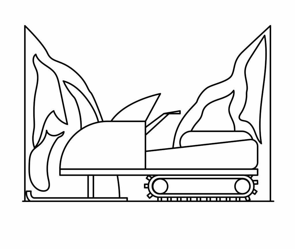 How to draw a snowmobile a step