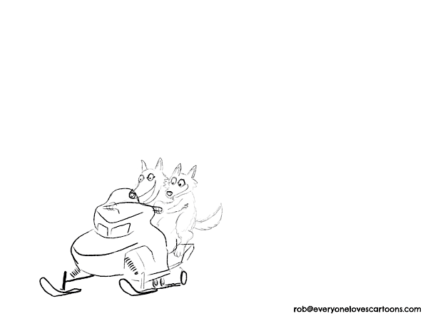 Drawing snow mobile hijack â