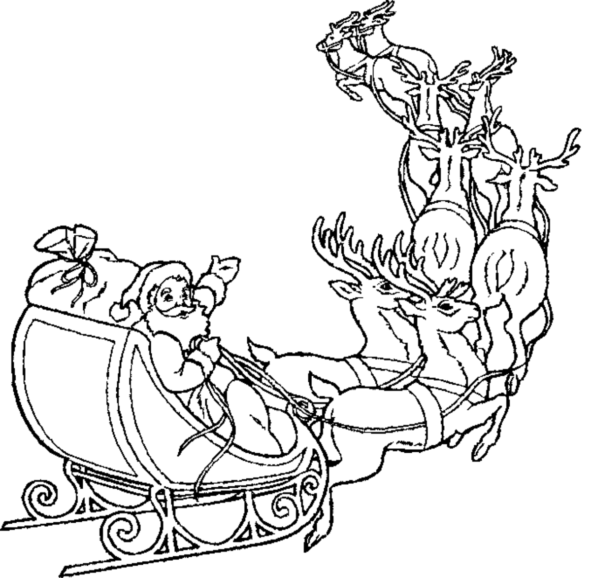 Online santa printables and coloring pages