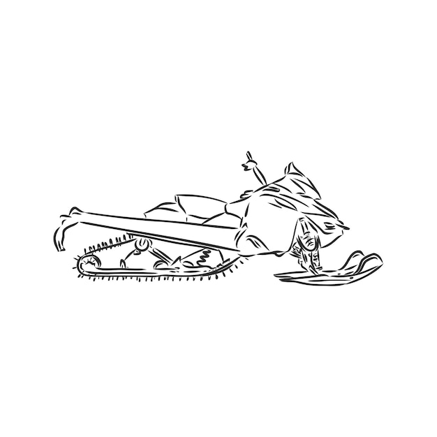 Premium vector vector illustration lettering snowmobile vector sketch on a white background