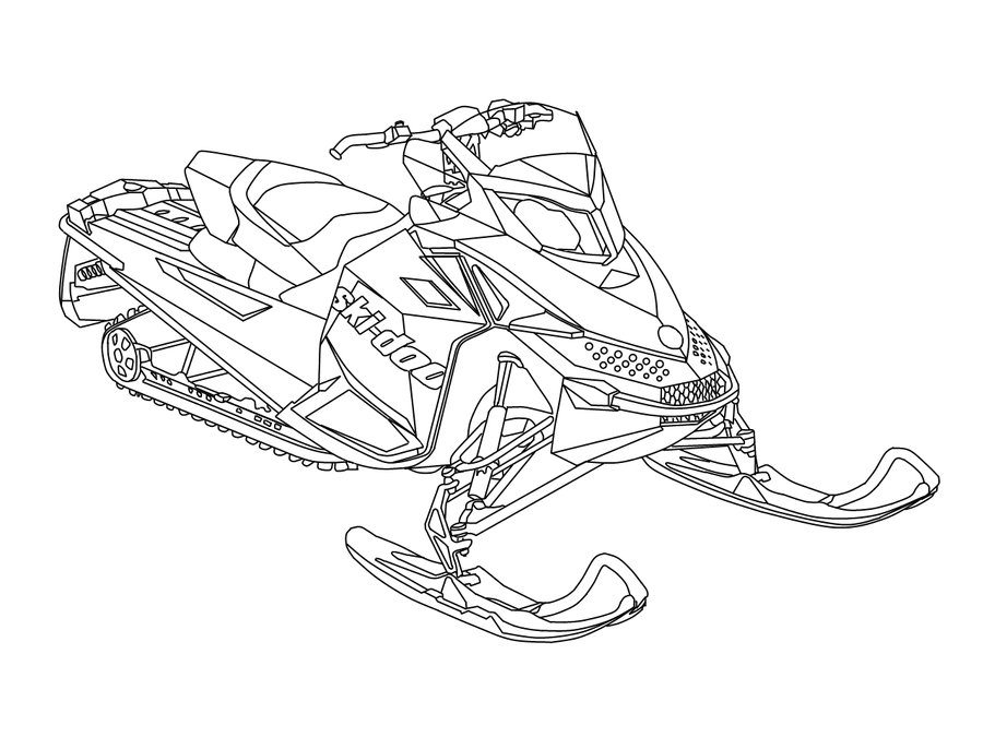 Ski doo snowmobile coloring pages