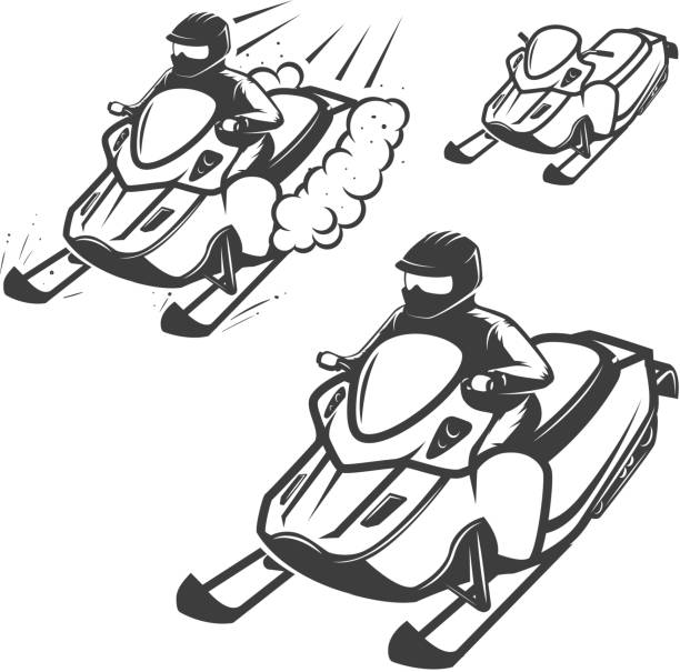 Snowmobiling stock illustrations royalty