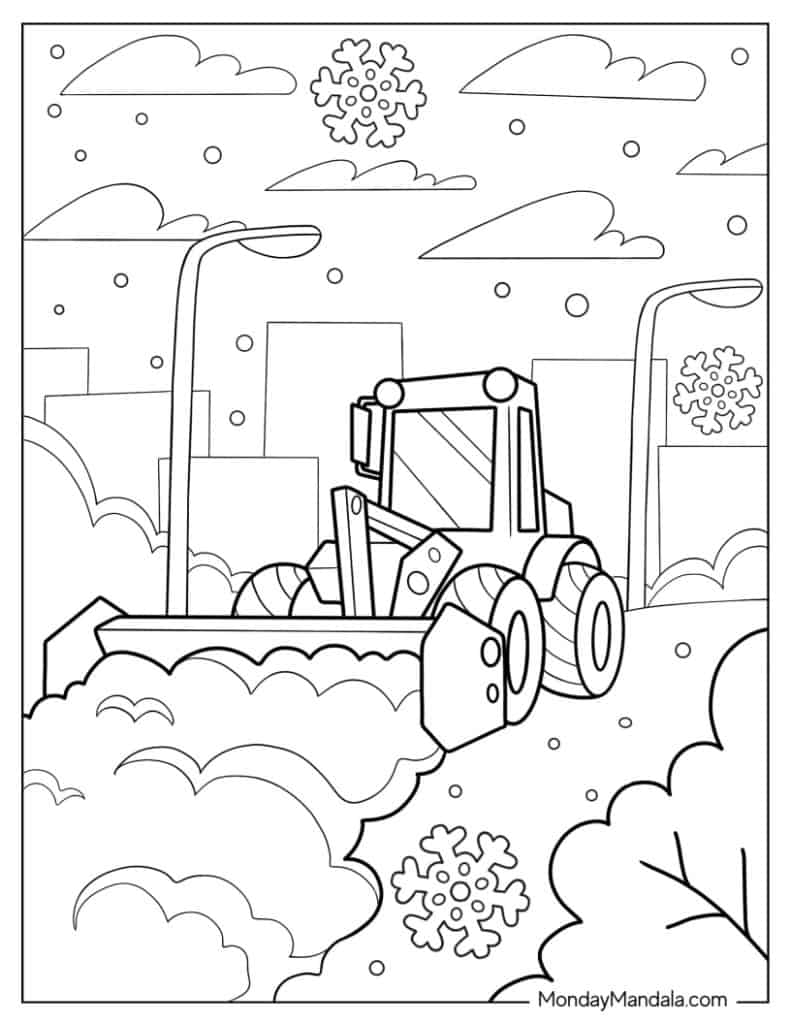 Winter coloring pages free pdf printables