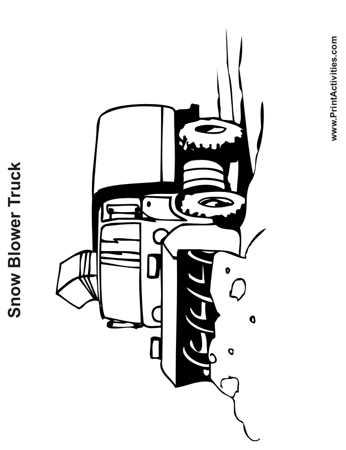 Truck coloring page snow blower truck