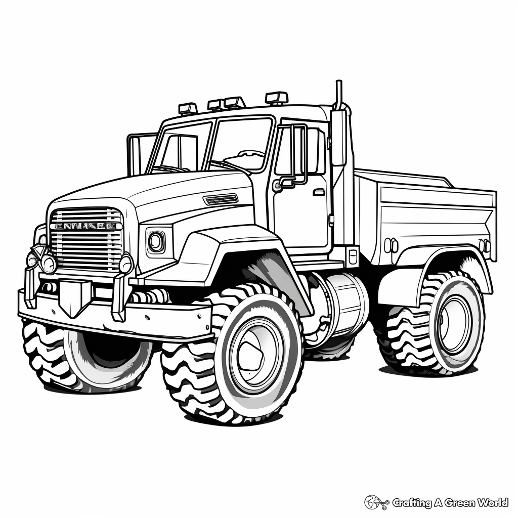 Snow plow truck coloring pages