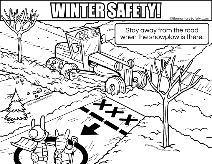 Snowplow colouring â coloring winter safety