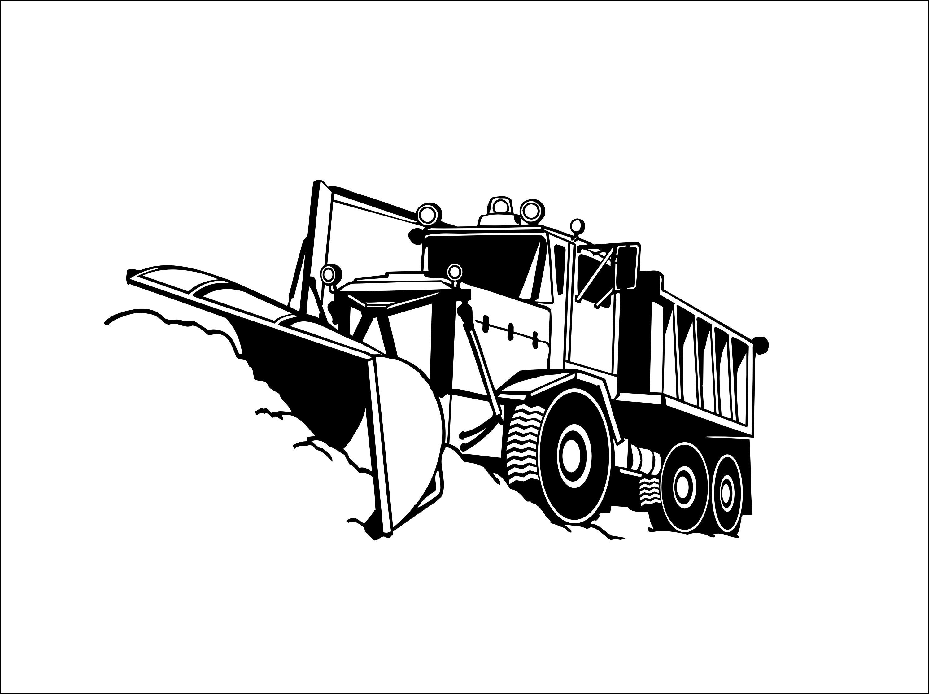 Heavy snow plow truck public works removal cleaning winter street cut artwork image clipart digital download files eps dxf png jpeg svg instant download