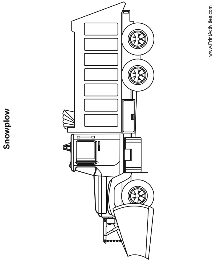 Snow plow coloring page free printable truck activity