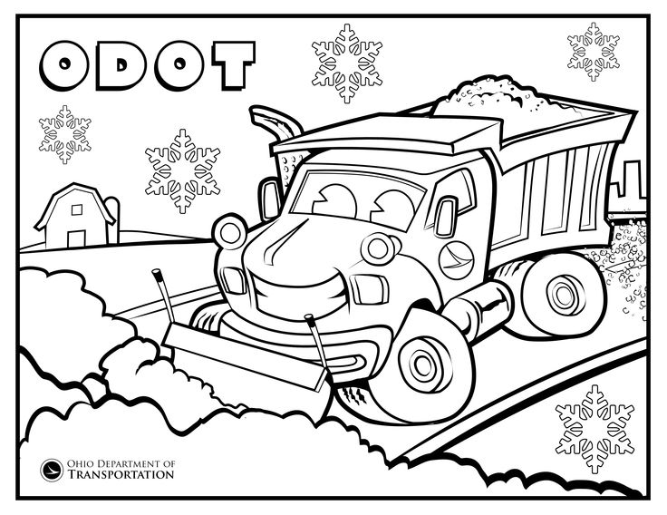 Snow plow coloring pages snow plow truck