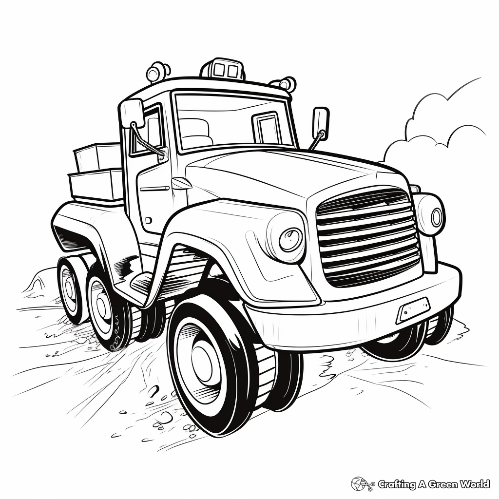 Snow plow truck coloring pages