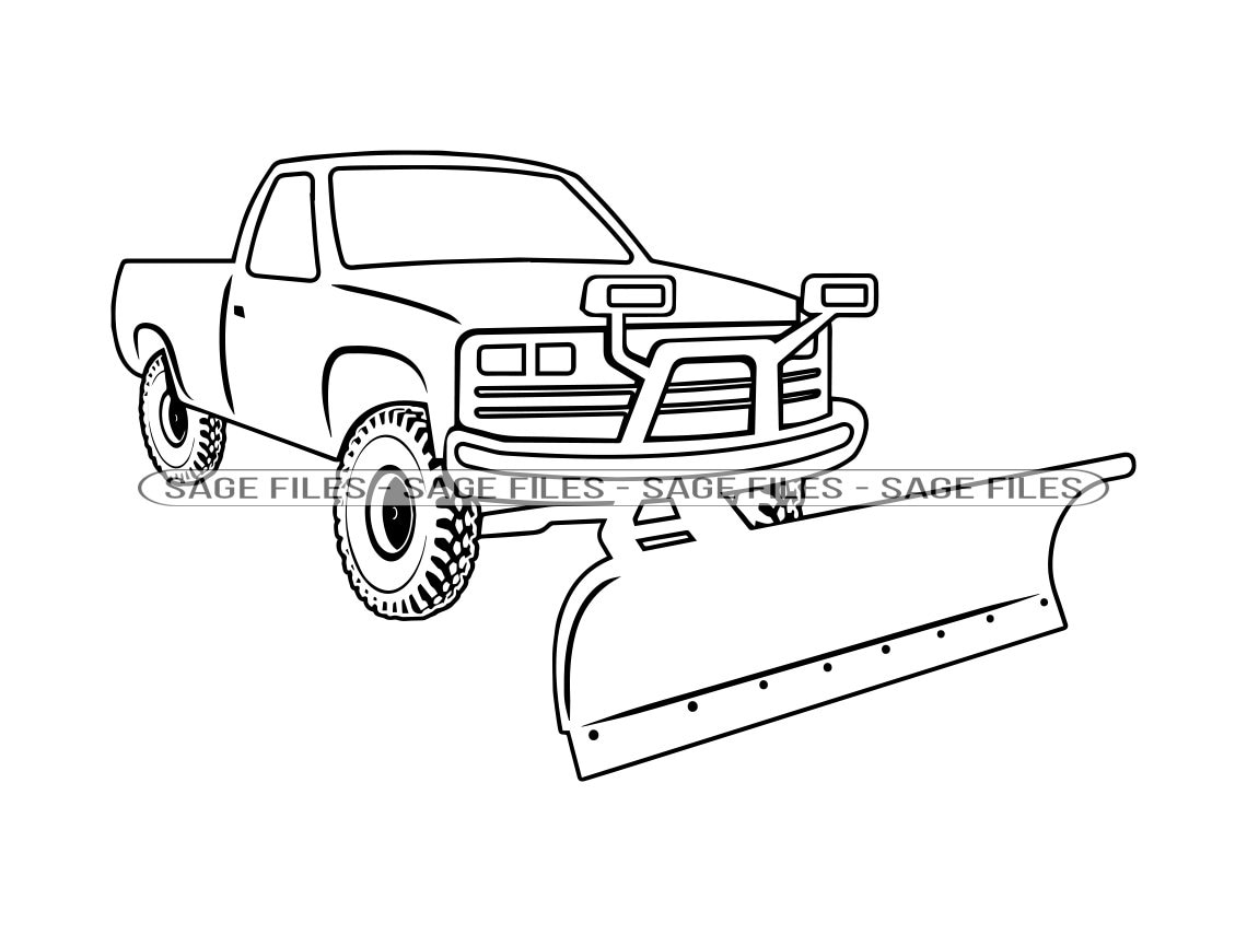 Snow truck outline svg snowplow svg snow svg winter svg snow truck clipart files for cricut cut files for silhouette png dxf