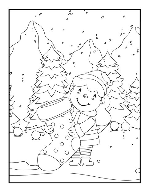 Premium vector christmas winter coloring valentines day coloring pages for kids love coloring page coloring book