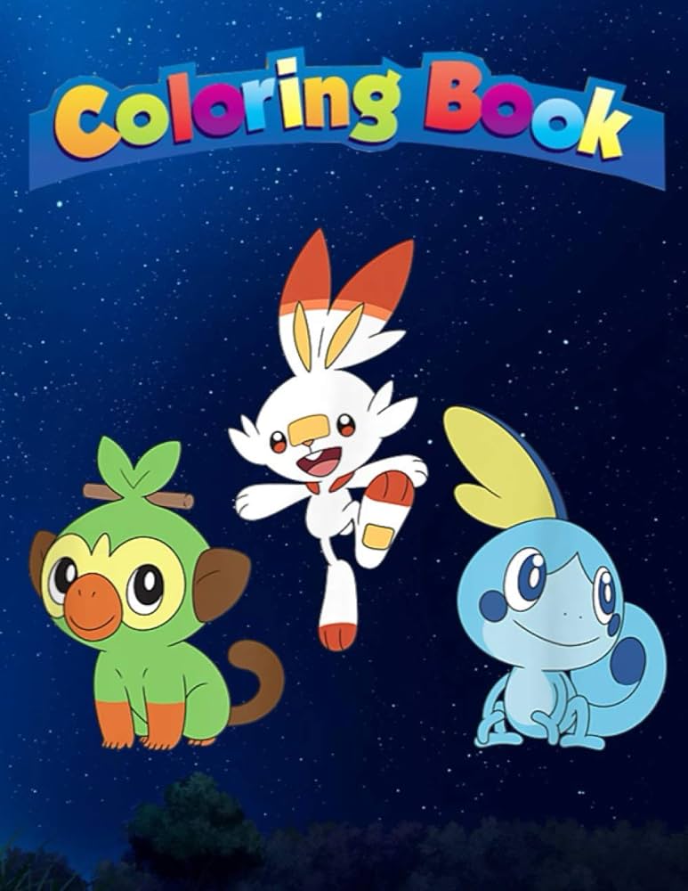 Coloring book pokemonss scorbunny sobble grookey children coloring book pages to color axelsson anshelm books