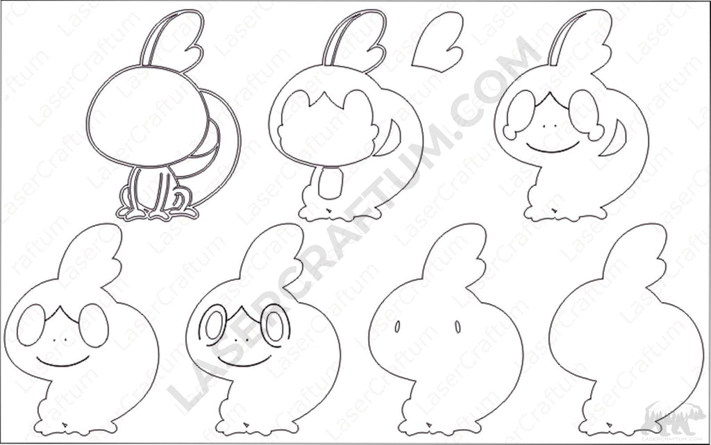 Sobble pokemon layered design for cutting